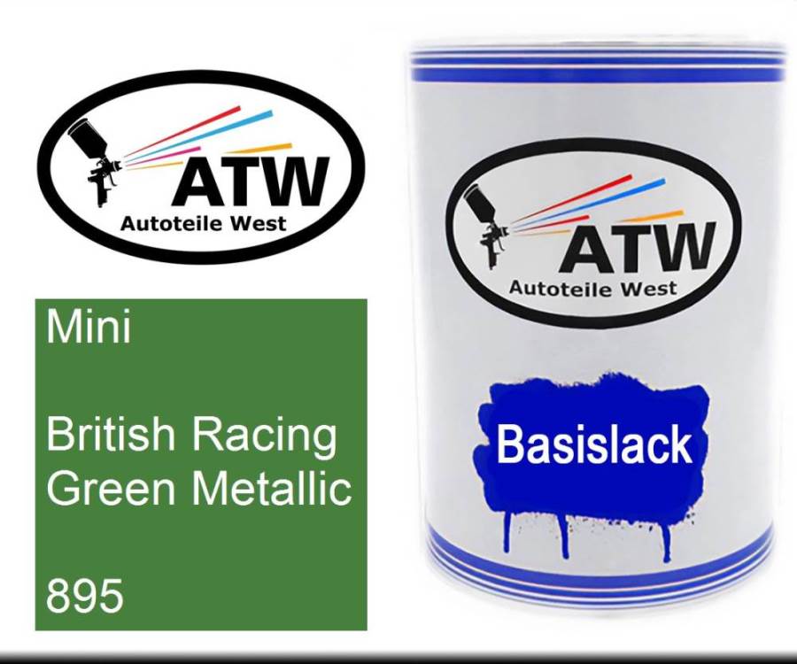 Mini, British Racing Green Metallic, 895: 500ml Lackdose, von ATW Autoteile West.